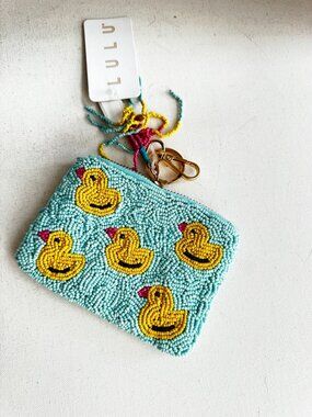 Rubber Duckie Print beaded Coin Purse Pouch